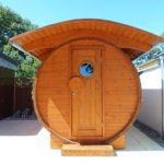 Exklusive Holzfass-Sauna